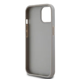 DKNY læder Mono Stripe & Metal Logo case til iPhone 15 Plus / 14 Plus - beige