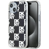 DKNY IML Rækker Mono mønster sag til iPhone 15 / 14 / 13 - sort