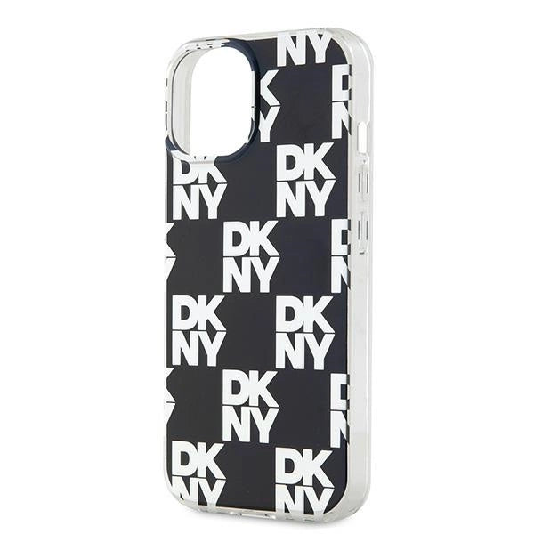 DKNY IML Rækker Mono mønster sag til iPhone 15 / 14 / 13 - sort
