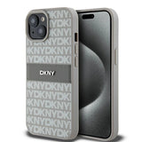 DKNY læder Mono Stripe & Metal Logo case til iPhone 15 / 14 / 13 - beige