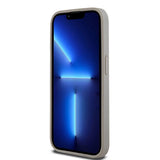 DKNY læder Mono Stripe & Metal Logo case til iPhone 15 Pro Max - beige