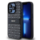 DKNY læder Mono Stripe & Metal Logo-foder for iPhone 15 Pro Max - sort