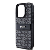DKNY læder Mono Stripe & Metal Logo-foder for iPhone 15 Pro Max - sort