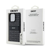 DKNY læder Mono Stripe & Metal Logo-foder for iPhone 15 Pro Max - sort