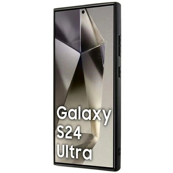 DKNY læder Mono Stripe & Metal Logo case til Samsung Galaxy S24 Ultra - sort