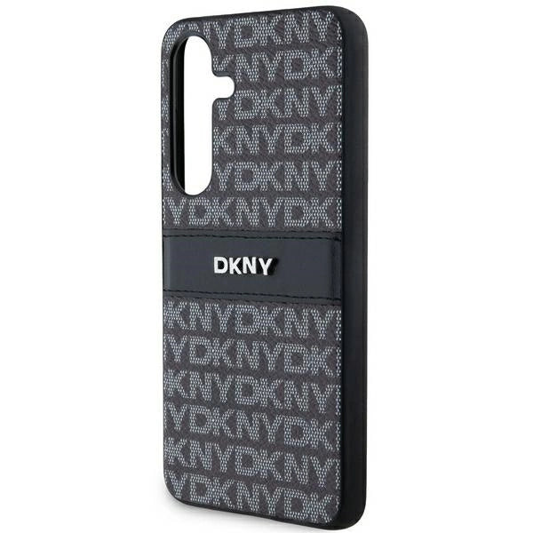 DKNY læder Mono Stripe & Metal Logo case til Samsung Galaxy S24+ - sort