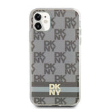 DKNY IML Rækker Mono Pattern & Printed Stripes MagSafe-kasse til iPhone 11 / Xr - beige