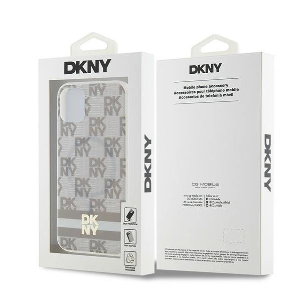 DKNY IML Rækker Mono Pattern & Printed Stripes MagSafe-kasse til iPhone 11 / Xr - beige