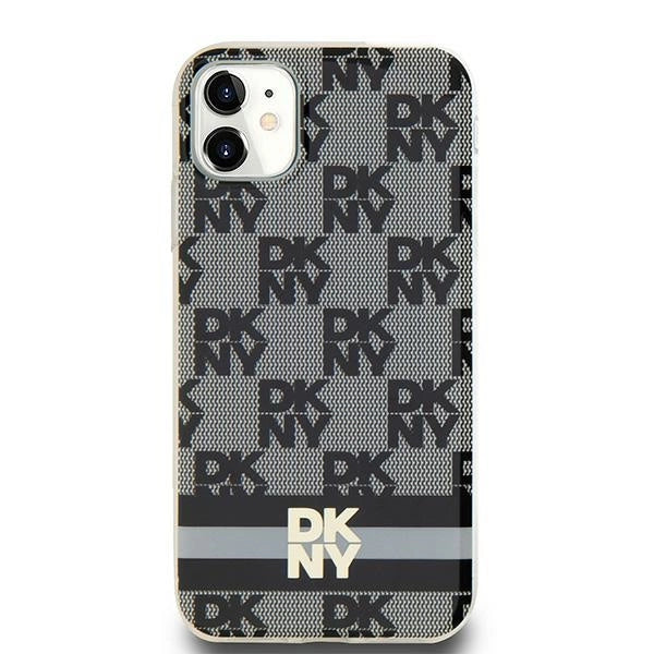 DKNY IML Ræk Mono mønster & trykte striber MagSafe Case til iPhone 11 / Xr - sort