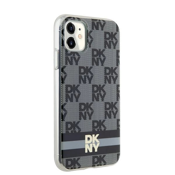 DKNY IML Ræk Mono mønster & trykte striber MagSafe Case til iPhone 11 / Xr - sort