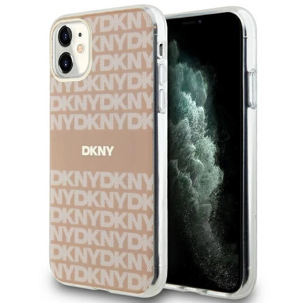 DKNY IML Mono & Stripe MagSafe fodtøj til iPhone 11 / Xr - pink