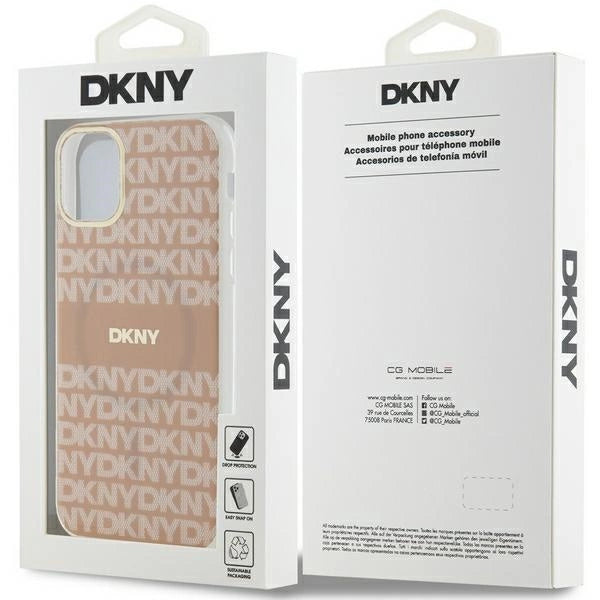 DKNY IML Mono & Stripe MagSafe fodtøj til iPhone 11 / Xr - pink