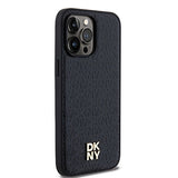 DKNY læder mønster metal logo MagSafe Case til iPhone 13 Pro / 13 - sort
