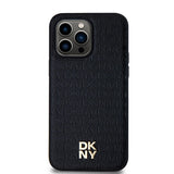 DKNY læder mønster metal logo MagSafe-foder for iPhone 13 Pro Max - sort