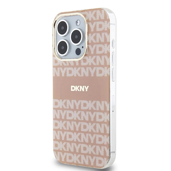 DKNY IML Mono & Stripe MagSafe fodtøj til iPhone 14 Pro - pink