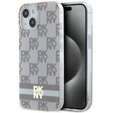 DKNY IML Checkered Mono Pattern & Printed Stripes MagSafe-kasse til iPhone 15 / 14 / 13 - beige