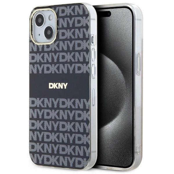 DKNY IML Mono & Stripe MagSafe Case til iPhone 15/14/13 - sort
