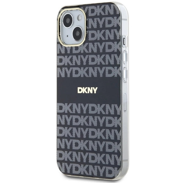 DKNY IML Mono & Stripe MagSafe Case til iPhone 15/14/13 - sort