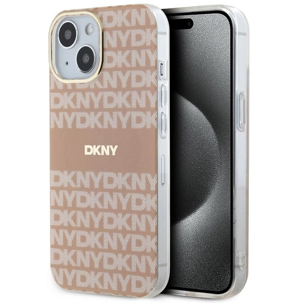 DKNY IML Mono & Stripe MagSafe fodtøj til iPhone 15 / 14 / 13 - pink
