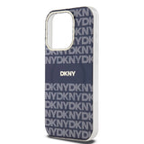 DKNY IML Mono & Stripe MagSafe fodtøj til iPhone 15 Pro - blå