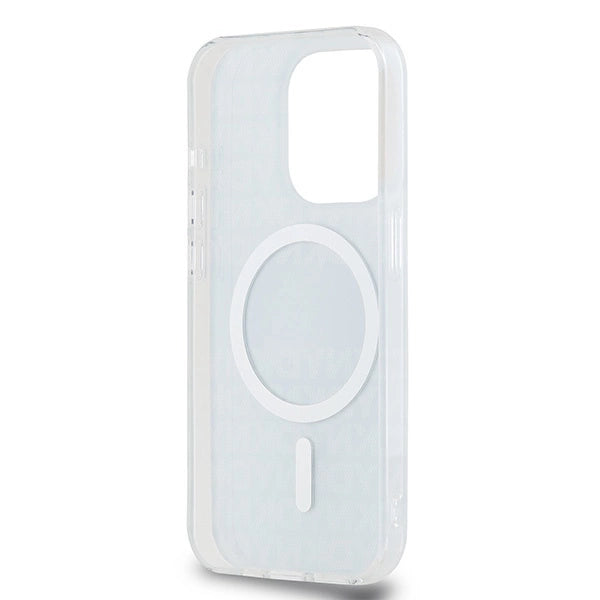 DKNY IML Mono & Stripe MagSafe fodtøj til iPhone 15 Pro - blå