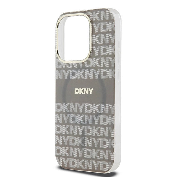 DKNY IML Mono & Stripe MagSafe-kasse til iPhone 15 Pro - beige