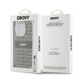 DKNY IML Mono & Stripe MagSafe-kasse til iPhone 15 Pro - beige
