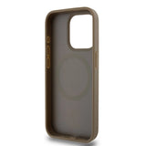 DKNY læder monogram mønster metal logo MagSafe Case til iPhone 15 Pro - Brown