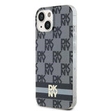 DKNY IML Ræk Mono mønster & trykte striber MagSafe Case til iPhone 15 Plus / 14 Plus - sort