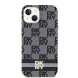 DKNY IML Ræk Mono mønster & trykte striber MagSafe Case til iPhone 15 Plus / 14 Plus - sort