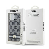 DKNY IML Ræk Mono mønster & trykte striber MagSafe Case til iPhone 15 Plus / 14 Plus - sort