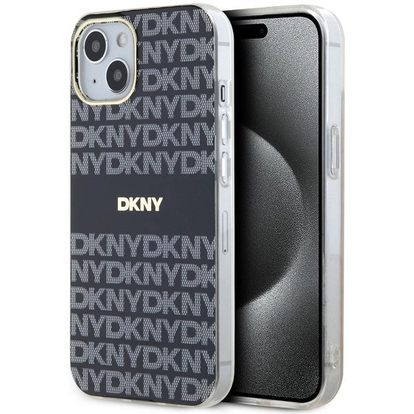 DKNY IML Mono & Stripe MagSafe Case til iPhone 15 Plus / 14 Plus - sort