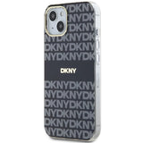 DKNY IML Mono & Stripe MagSafe Case til iPhone 15 Plus / 14 Plus - sort