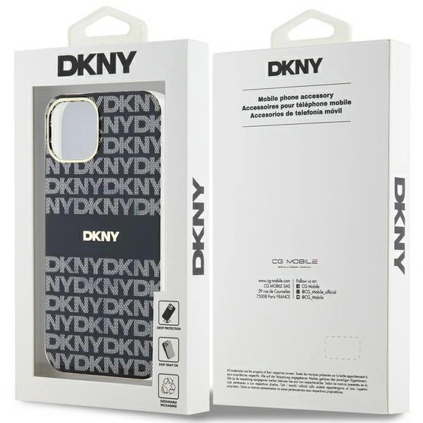 DKNY IML Mono & Stripe MagSafe Case til iPhone 15 Plus / 14 Plus - sort