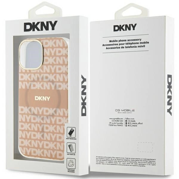 DKNY IML Mono & Stripe MagSafe Case til iPhone 15 Plus / 14 Plus - Pink