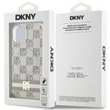 DKNY IML Checkered Mono Pattern & Printed Stripes MagSafe-kasse til iPhone 15 / 14 / 13 - beige