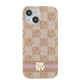 DKNY IML Checkered Mono Pattern & Printed Stripes MagSafe-kasse til iPhone 15 / 14 / 13 - pink