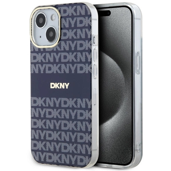 DKNY IML Mono & Stripe MagSafe fodtøj til iPhone 15 / 14 / 13 - blå