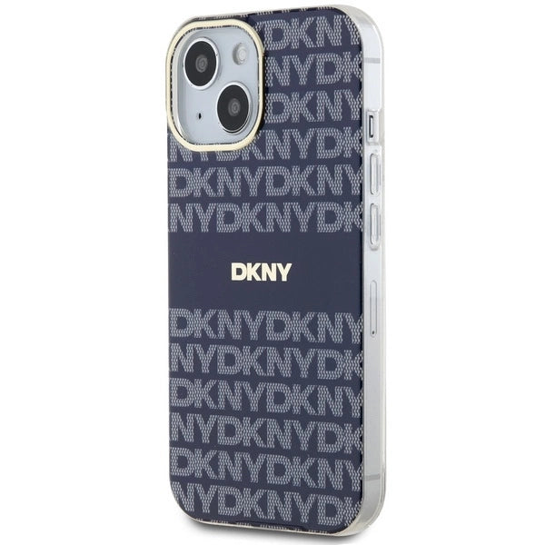 DKNY IML Mono & Stripe MagSafe fodtøj til iPhone 15 / 14 / 13 - blå