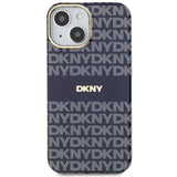 DKNY IML Mono & Stripe MagSafe fodtøj til iPhone 15 / 14 / 13 - blå
