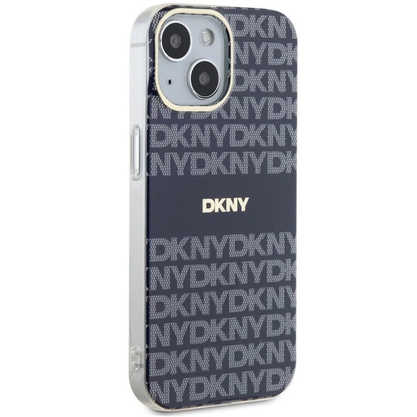 DKNY IML Mono & Stripe MagSafe fodtøj til iPhone 15 / 14 / 13 - blå