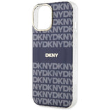 DKNY IML Mono & Stripe MagSafe fodtøj til iPhone 15 / 14 / 13 - blå