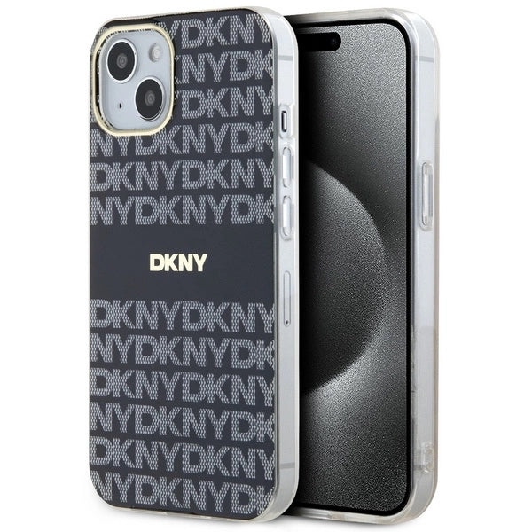 DKNY IML Mono & Stripe MagSafe Case til iPhone 15/14/13 - sort