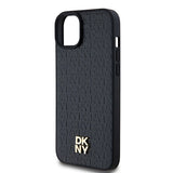 DKNY læder mønster metal logo MagSafe Case til iPhone 15/14/13 - sort
