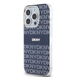 DKNY IML Mono & Stripe MagSafe-kasse til iPhone 15 Pro Max - blå