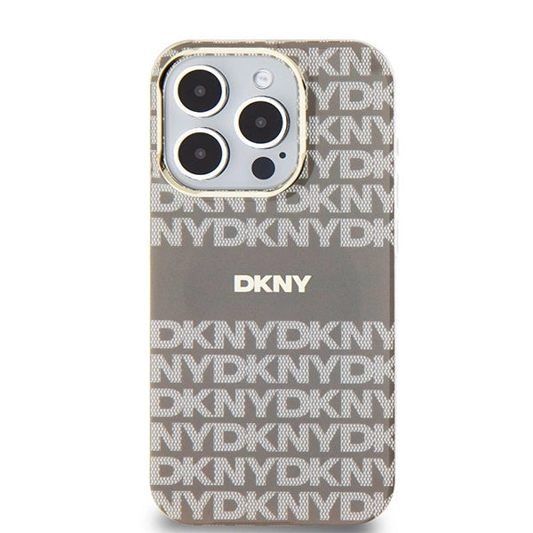 DKNY IML Mono & Stripe MagSafe-kasse til iPhone 15 Pro Max - beige