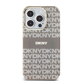 DKNY IML Mono & Stripe MagSafe-kasse til iPhone 15 Pro Max - beige