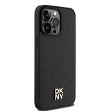 DKNY læder monogram mønster metal logo MagSafe Case til iPhone 15 Pro Max - sort