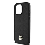 DKNY læder monogram mønster metal logo MagSafe Case til iPhone 15 Pro Max - sort