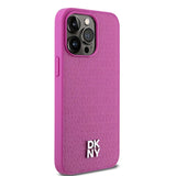 DKNY læder Monogram mønster Metal Logo MagSafe Case til iPhone 15 Pro Max - Pink